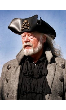 Tricorne en cuir tête de mort